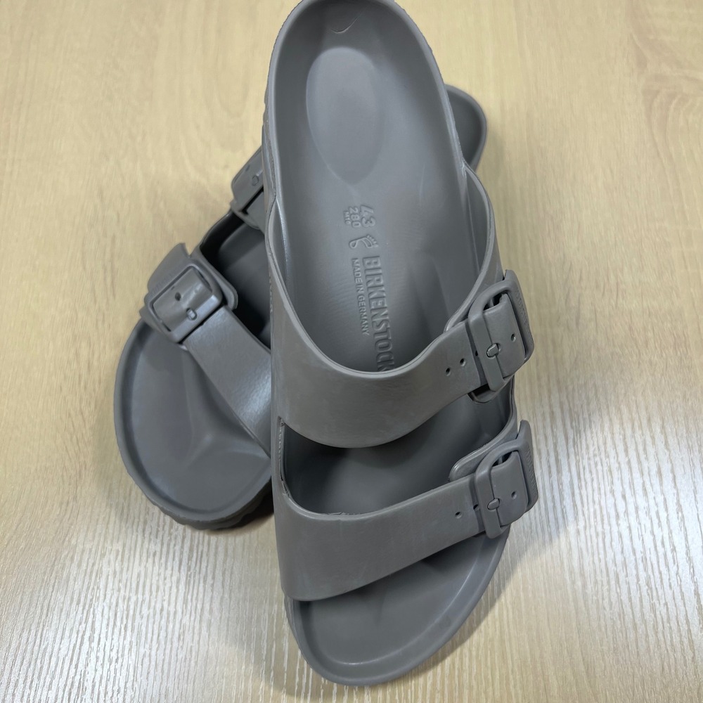Birkenstock Arizona EVA Gray Sandals Mens 43 L12 M10 Two Strap Slides Waterproof
